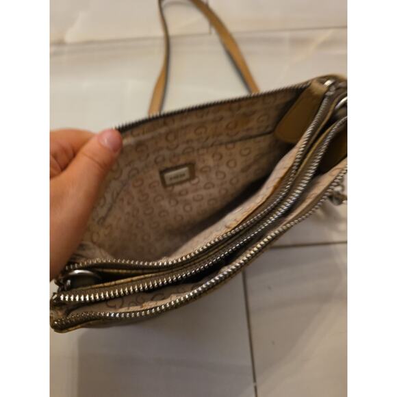 Guess Los Angeles Brown 10 x 7 Handbag Tote 23" Leather Strap - Picture 14 of 16